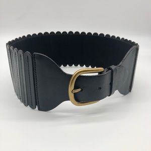 Anthropologie Kieron Leather Black Corset Belt🌱